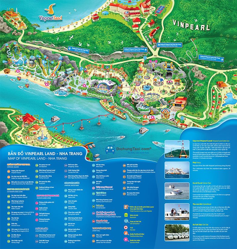 Bản đồ Vinpearl Land Nha Trang