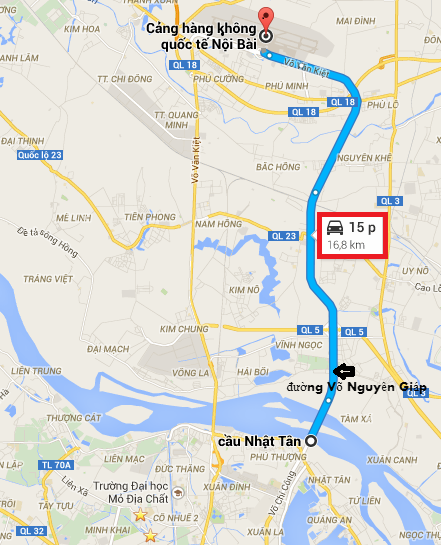 đường đi sân bay nội bài 3